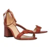 Alexandre Birman - Brown Open Toe Pumps w/ Knot Strap Sz 8.5