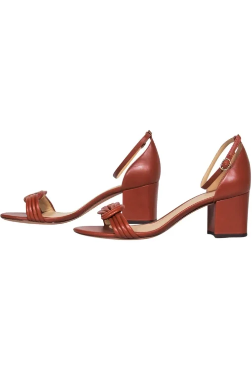 Alexandre Birman - Brown Open Toe Pumps w/ Knot Strap Sz 8.5