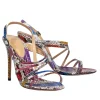 Alexandre Birman - Multicolored Snakeskin Print Strappy Pumps Sz 7