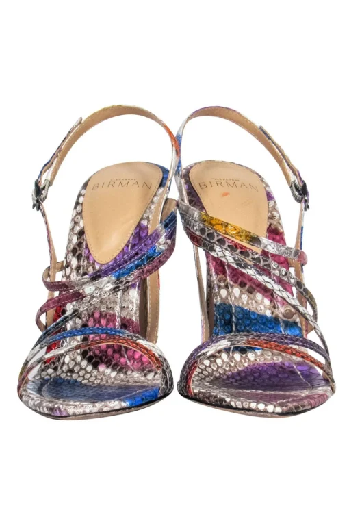 Alexandre Birman - Multicolored Snakeskin Print Strappy Pumps Sz 7