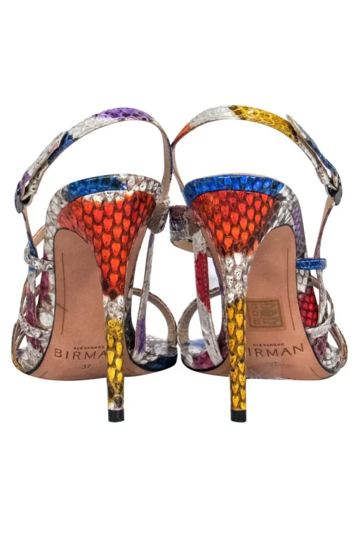 Alexandre Birman - Multicolored Snakeskin Print Strappy Pumps Sz 7