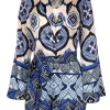 Alexis - Blue, Navy, & Cream Print Romper Sz XS