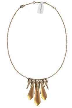 Alexis Bittar - Golden Pointed Tine Bar-Style Necklace w/ Spear Crystals
