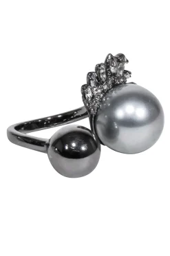 Alexis Bittar - Gunmetal Grey Dual Ring w/ Bling Trim