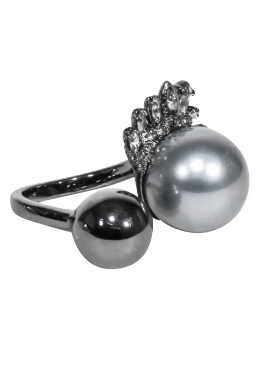 Alexis Bittar - Gunmetal Grey Dual Ring w/ Bling Trim