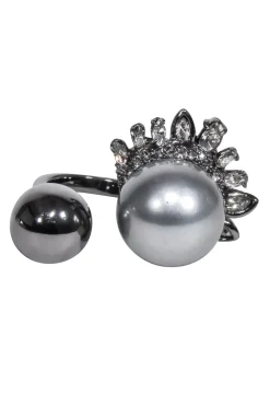 Alexis Bittar - Gunmetal Grey Dual Ring w/ Bling Trim