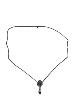 Alexis Bittar - Gunmetal Jewel Encrusted Fox Head Pendant Necklace