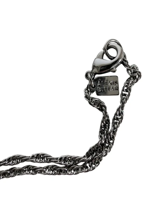 Alexis Bittar - Gunmetal Jewel Encrusted Fox Head Pendant Necklace