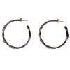 Alexis Bittar - Gunmetal Rhinestone Trim Open Hoop Earrings