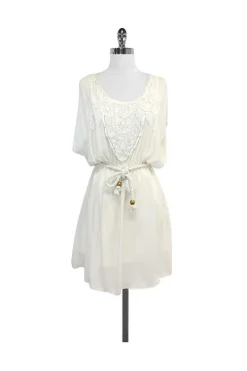 Ali Ro - Ivory Silk Open Sleeve Dress Sz 4