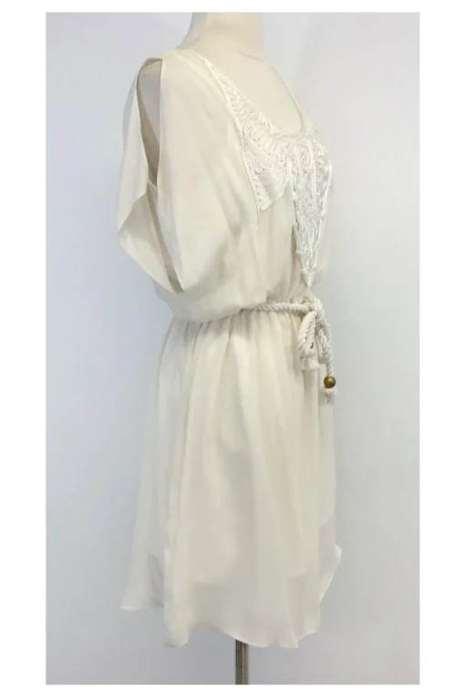 Ali Ro - Ivory Silk Open Sleeve Dress Sz 4