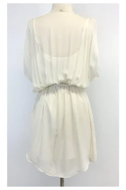 Ali Ro - Ivory Silk Open Sleeve Dress Sz 4