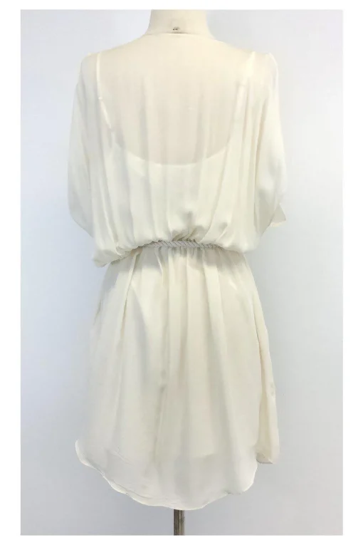 Ali Ro - Ivory Silk Open Sleeve Dress Sz 4