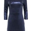 Ali Ro - Navy Blue Sequined "Midnight" Open Back Mini Dress Sz 10