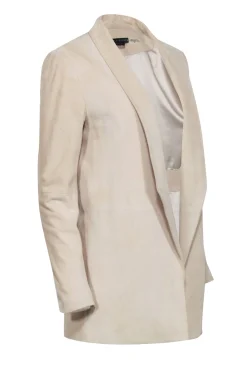 Alice & Olivia - Beige Suede Open Front Blazer Sz S