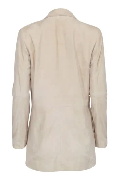 Alice & Olivia - Beige Suede Open Front Blazer Sz S