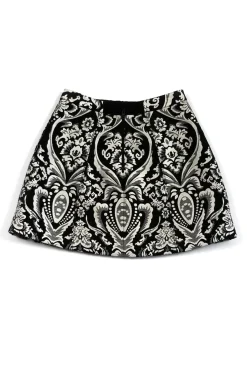 Alice & Olivia - Black & White Damask A-Line Skirt Sz 0