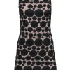 Alice & Olivia - Black Circle Embroidered Mesh Overlay Dress Sz 0