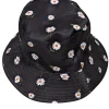 Alice & Olivia - Black Daisy Print & Solid White Reversible Bucket Hat