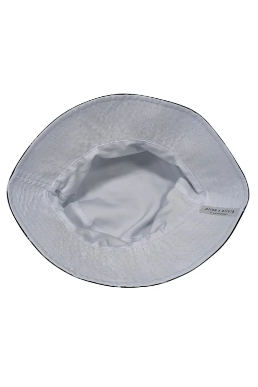 Alice & Olivia - Black Daisy Print & Solid White Reversible Bucket Hat