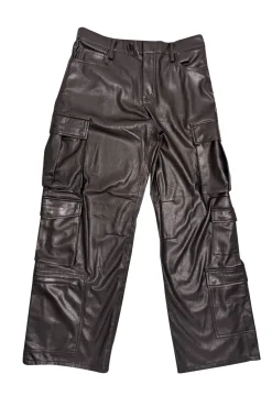 Alice & Olivia - Black Faux Leather Cargo Pants Sz 8