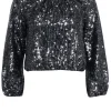 Alice & Olivia - Black Sequin Long Sleeve Top Sz XS