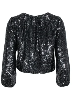 Alice & Olivia - Black Sequin Long Sleeve Top Sz XS