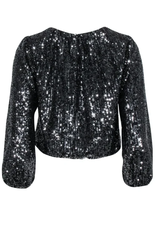 Alice & Olivia - Black Sequin Long Sleeve Top Sz XS