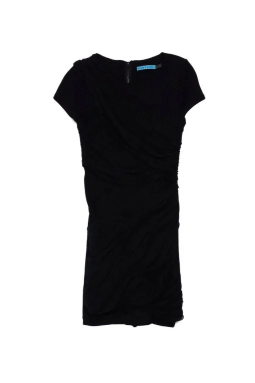 Alice & Olivia - Black Silk Short Sleeve Dress Sz XS