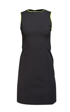 Alice & Olivia - Black Sleeveless Dress w/ Neon Trim Sz 2