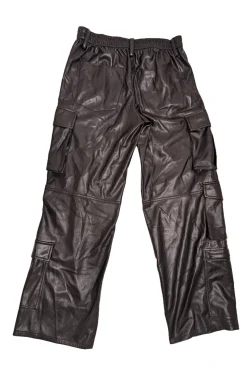 Alice & Olivia - Black Vegan Leather Cargo Pants Sz 6