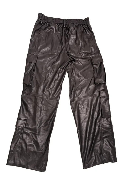 Alice & Olivia - Black Vegan Leather Cargo Pants Sz 6