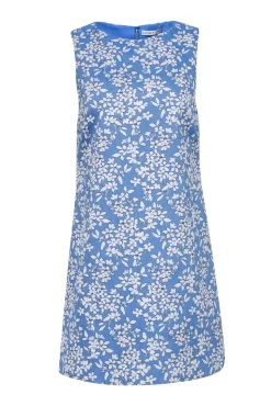 Alice & Olivia - Blue & White Floral Jacquard Sleeveless Dress Sz 8