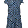 Alice & Olivia - Blue Geometric Print Short Sleeve Collared Romper Sz S