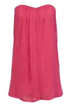 Alice & Olivia - Bright Pink Crinkled Overlay Mini Dress Sz 0