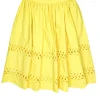 Alice & Olivia - Bright Yellow Morina Lattice-Trim Skirt Sz 4