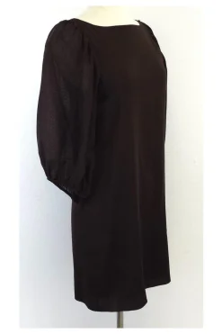 Alice & Olivia - Brown Satin Silk Shift Dress Sz S