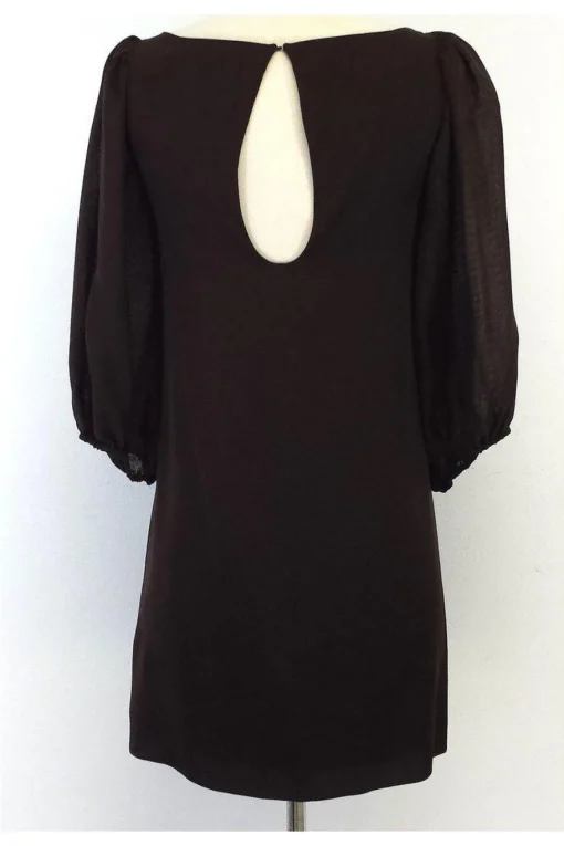 Alice & Olivia - Brown Satin Silk Shift Dress Sz S