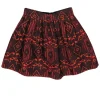 Alice & Olivia - Burgundy & Orange Embroidered Metallic A-Line Skirt Sz 4
