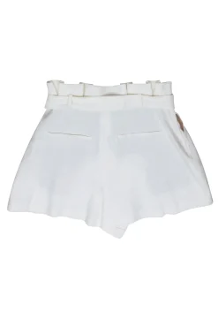 Alice & Olivia - Cream Belted Linen Shorts Sz 2