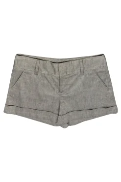 Alice & Olivia - Grey Metallic Mid Rise Shorts Sz 10