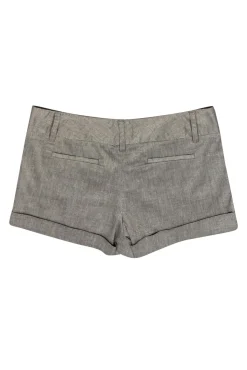 Alice & Olivia - Grey Metallic Mid Rise Shorts Sz 10