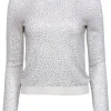 Alice & Olivia - Ivory Rhinestone Crewneck Sweater Sz S