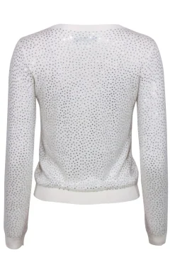 Alice & Olivia - Ivory Rhinestone Crewneck Sweater Sz S