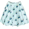 Alice & Olivia - Mint Green & Blue Bird Print Flare Skirt Sz 6