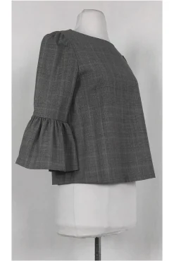 Alice & Olivia - Plaid Flutter Sleeve Top Sz S