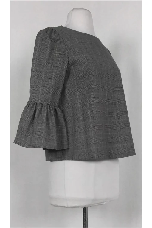 Alice & Olivia - Plaid Flutter Sleeve Top Sz S