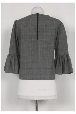 Alice & Olivia - Plaid Flutter Sleeve Top Sz S