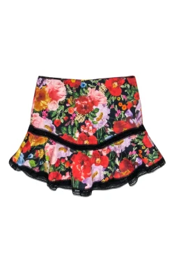 Alice & Olivia - Red, Black, & Multi Color Floral Skirts Sz 6