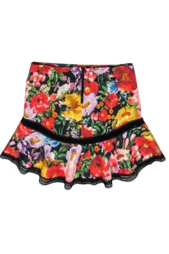 Alice & Olivia - Red, Black, & Multi Color Floral Skirts Sz 6